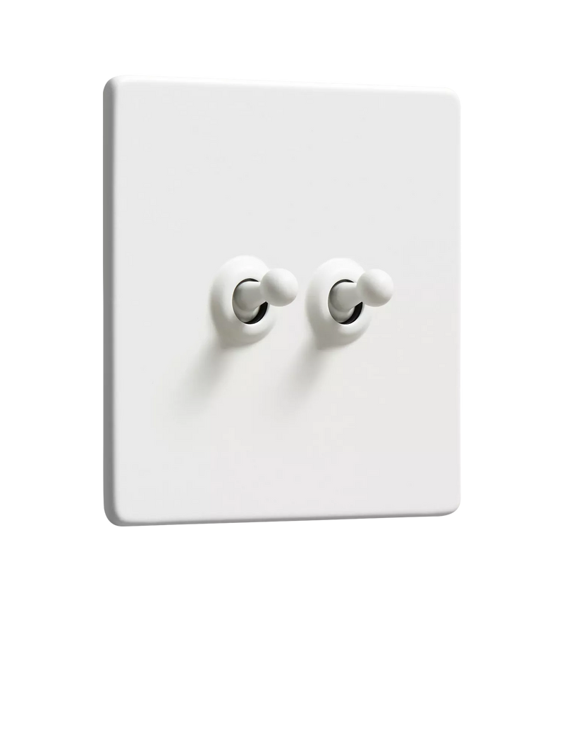 Dowsing & Reynolds Soft White Double Toggle Switch