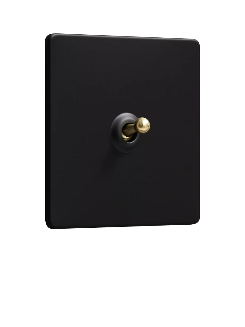 Dowsing & Reynolds Matt Black Single Toggle Switch