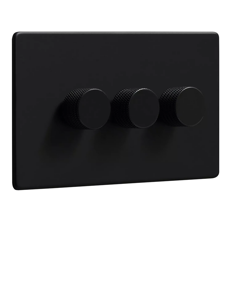 Dowsing & Reynolds triple dimmer switch matt black, UK version