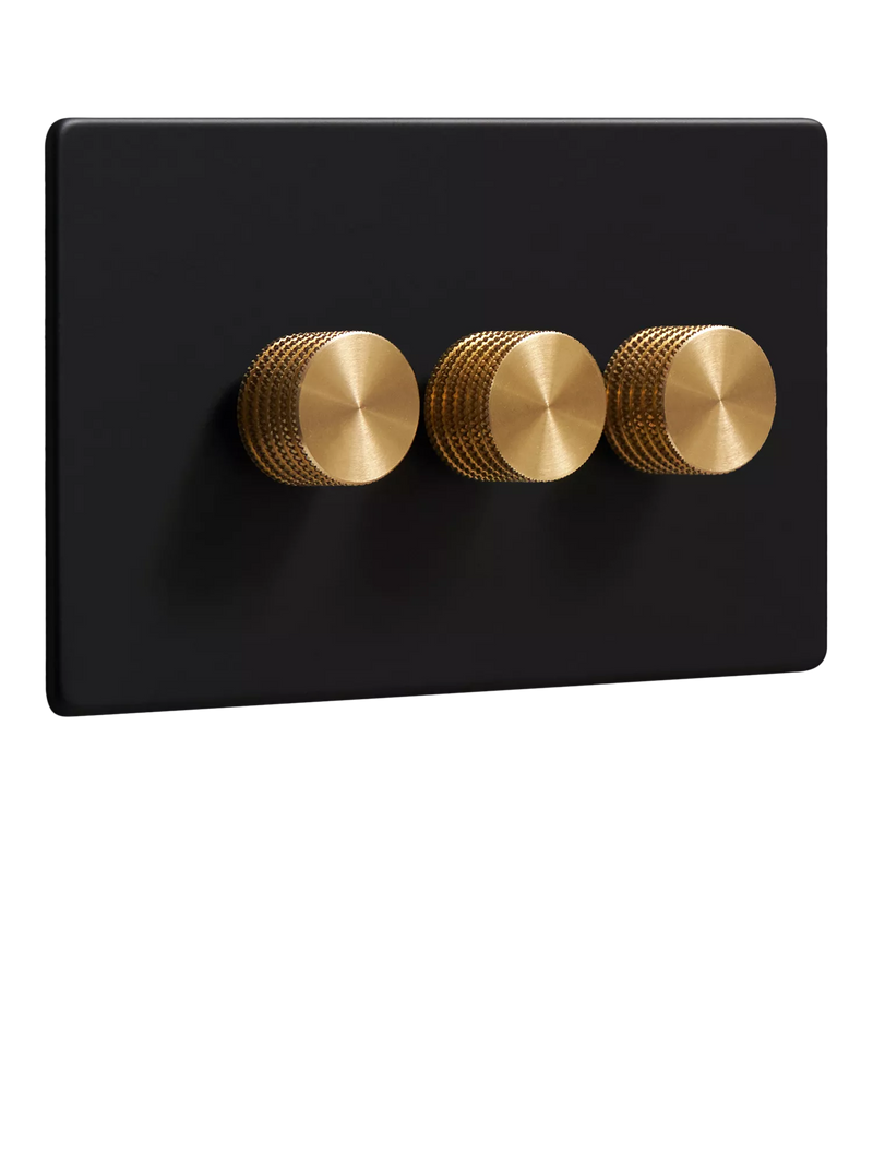 Dowsing & Reynolds Matt Black Tripple Dimmer Switch