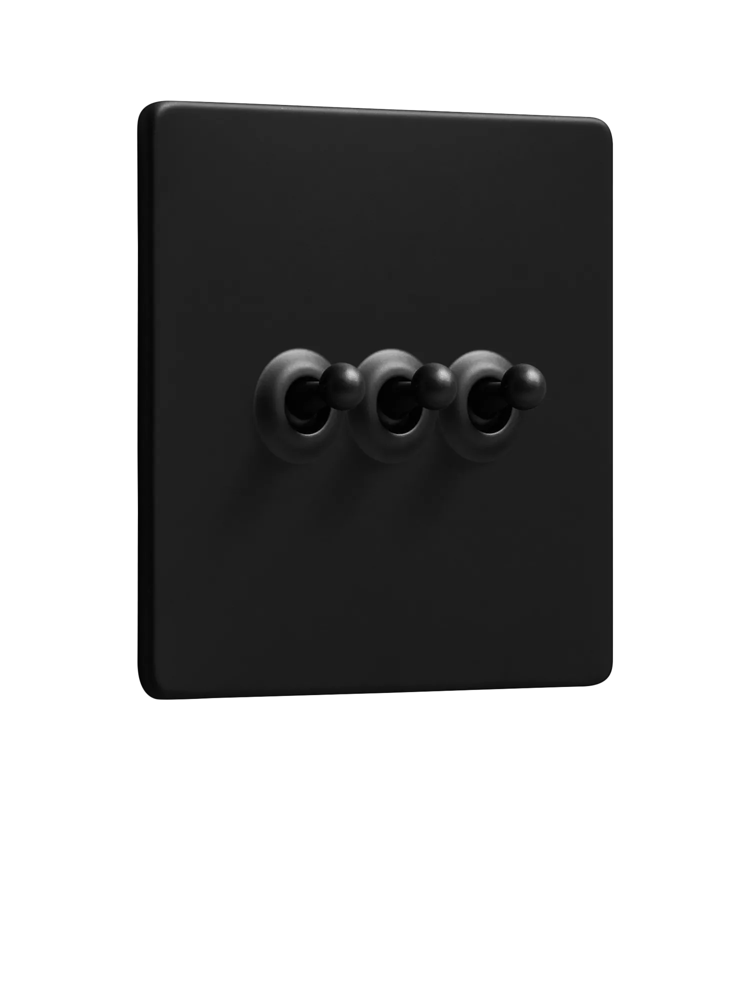 Dowsing & Reynolds matt black triple toggle switch (British brand)