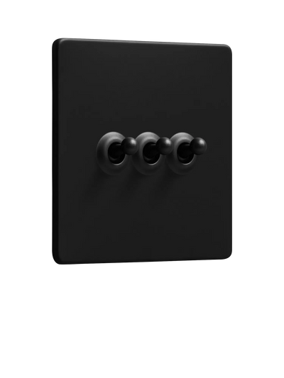 John Lewis Dowsing & Reynolds Matt Black Triple Toggle Switch- Buy online at McGrocer
