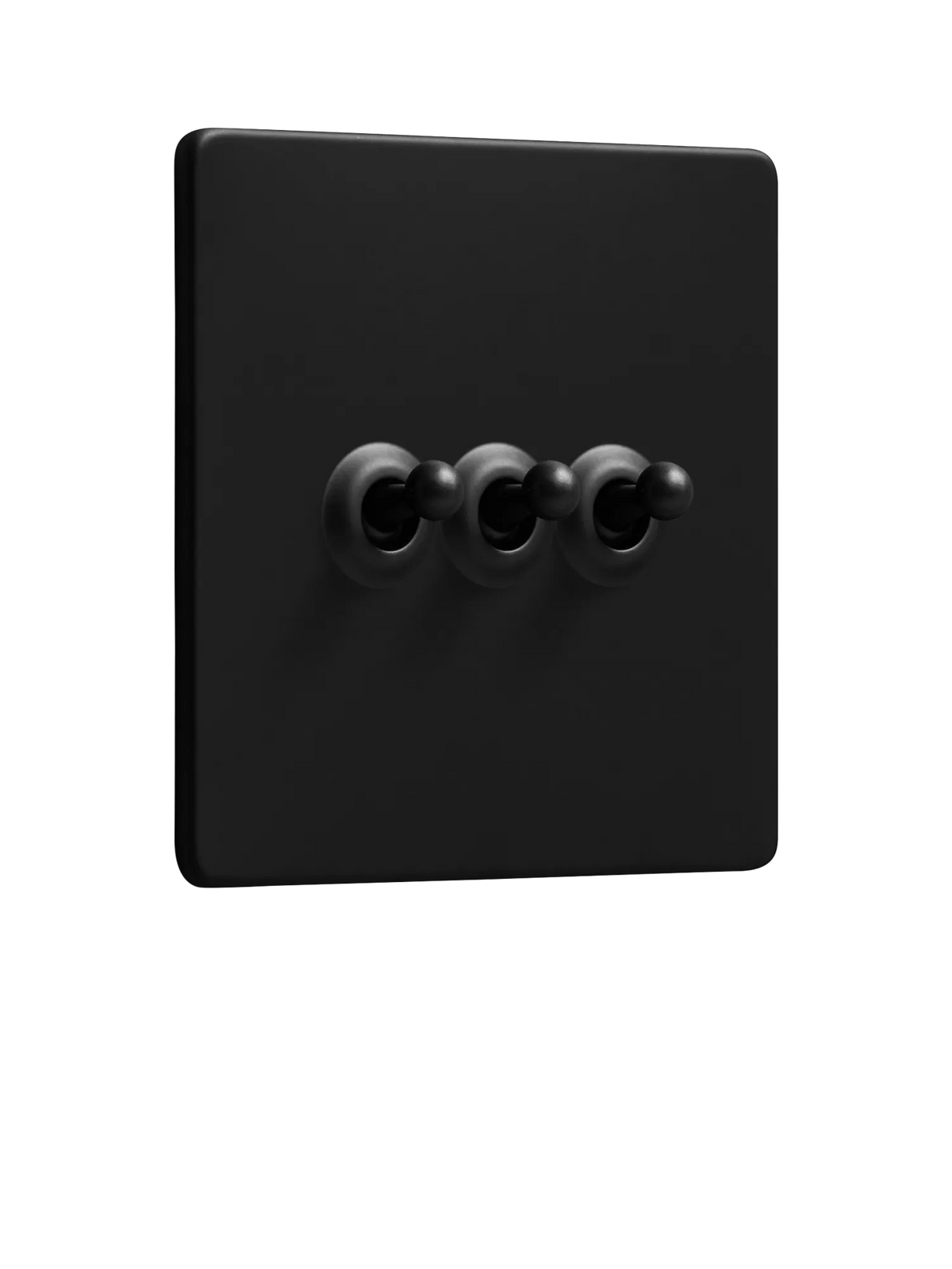Dowsing & Reynolds matt black triple toggle switch (British brand)