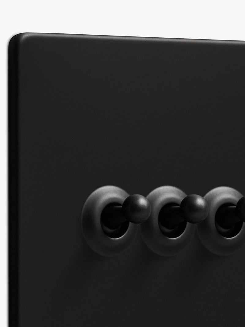Dowsing & Reynolds matt black triple toggle switch (British brand)