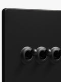 Dowsing & Reynolds matt black triple toggle switch (British brand)