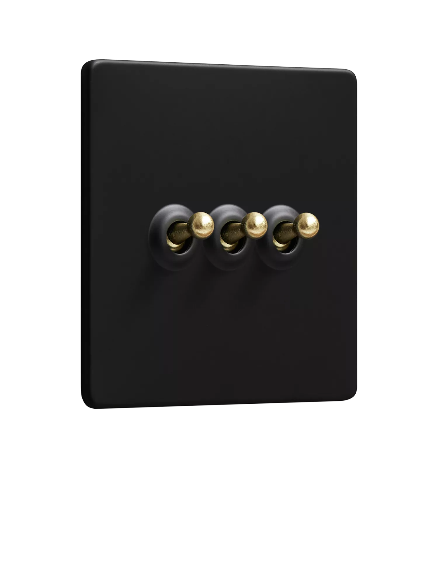 Dowsing & Reynolds Matt Black Triple Toggle Switch