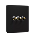 Dowsing & Reynolds Matt Black Triple Toggle Switch