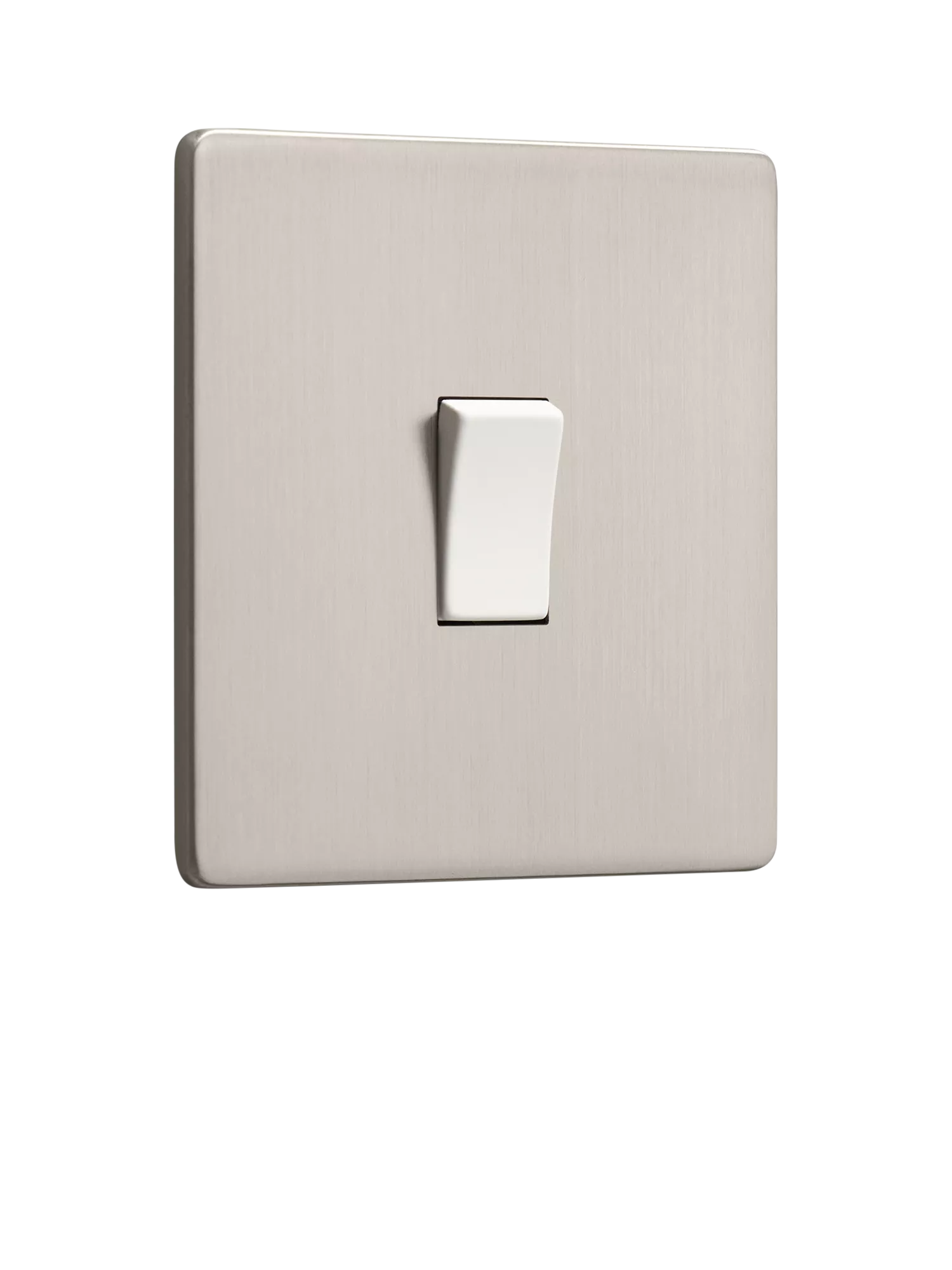 Dowsing & Reynolds soft silver single rocker switch, UK version