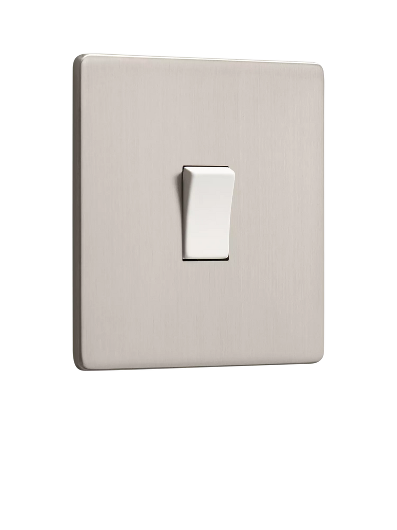 Dowsing & Reynolds soft silver single rocker switch, UK version
