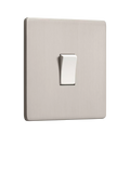 Dowsing & Reynolds soft silver single rocker switch, UK version