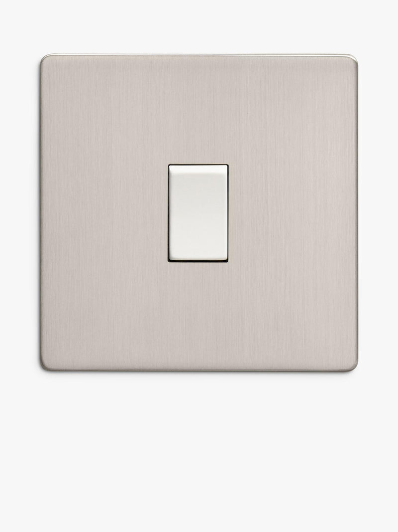 Dowsing & Reynolds soft silver single rocker switch, UK version