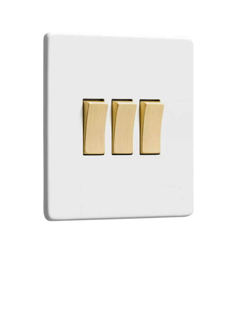 Dowsing & Reynolds triple rocker switch soft white, UK version