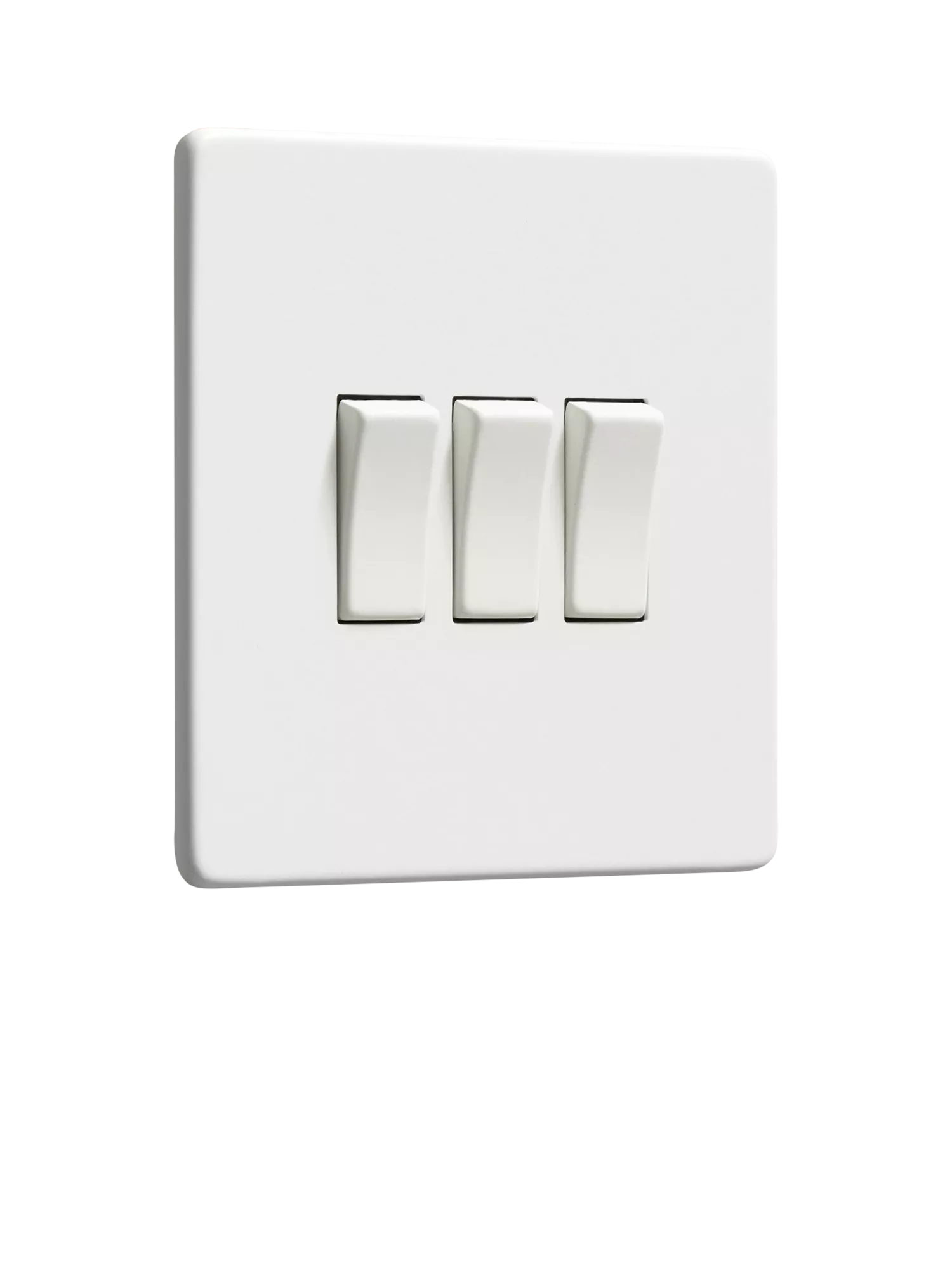 Dowsing & Reynolds Soft White Triple Rocker Light Switch
