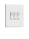 Dowsing & Reynolds Soft White Triple Rocker Light Switch