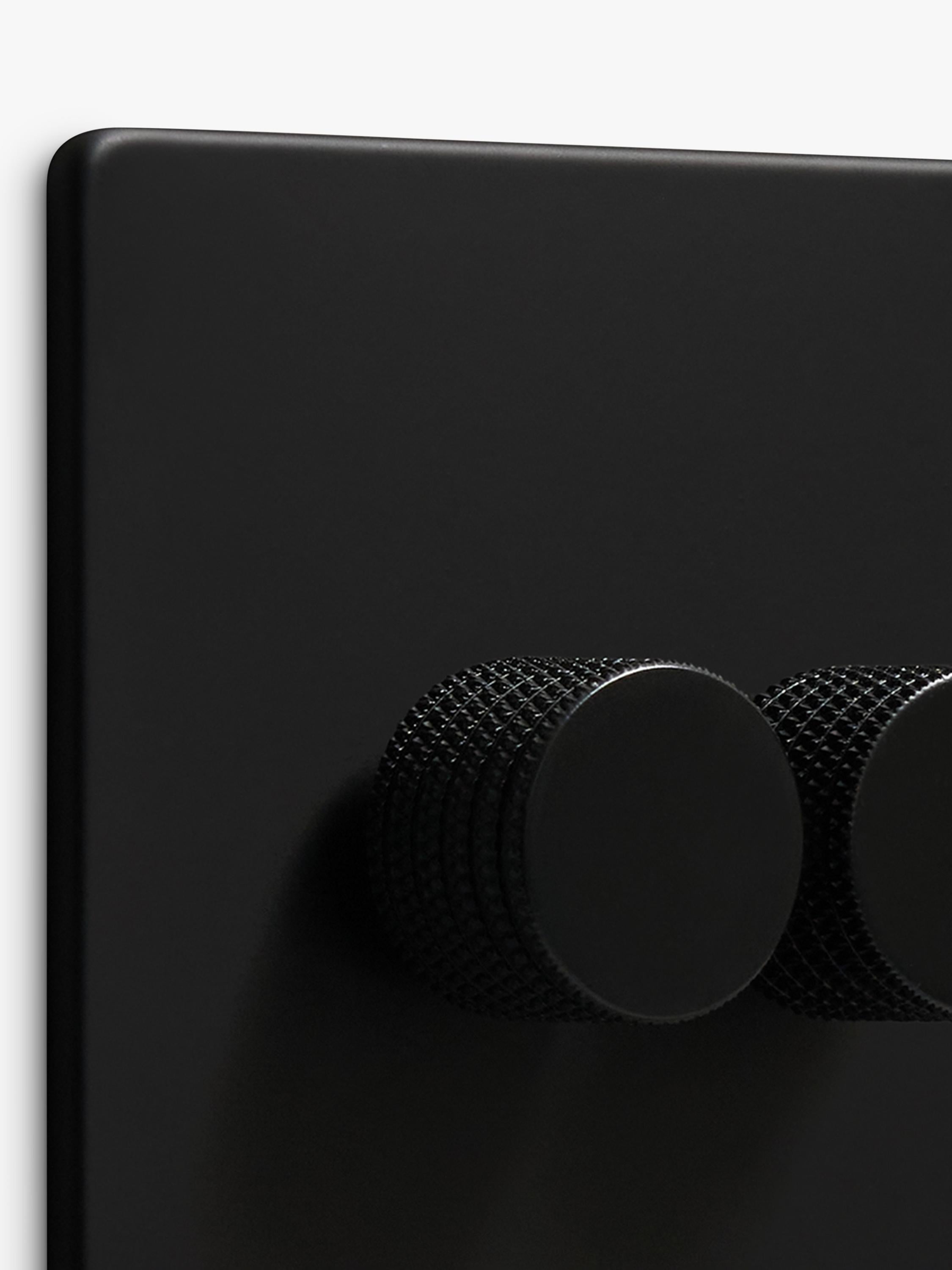 Dowsing & Reynolds matt black double dimmer switch, imported from the UK