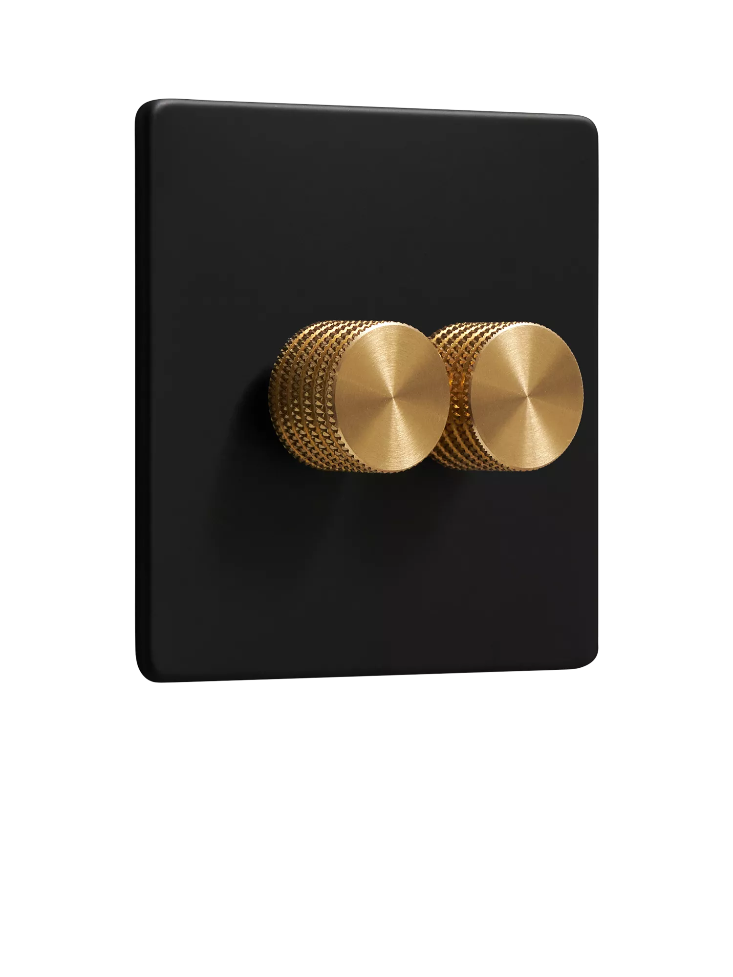 Dowsing & Reynolds Matt Black Double Dimmer Light Switch