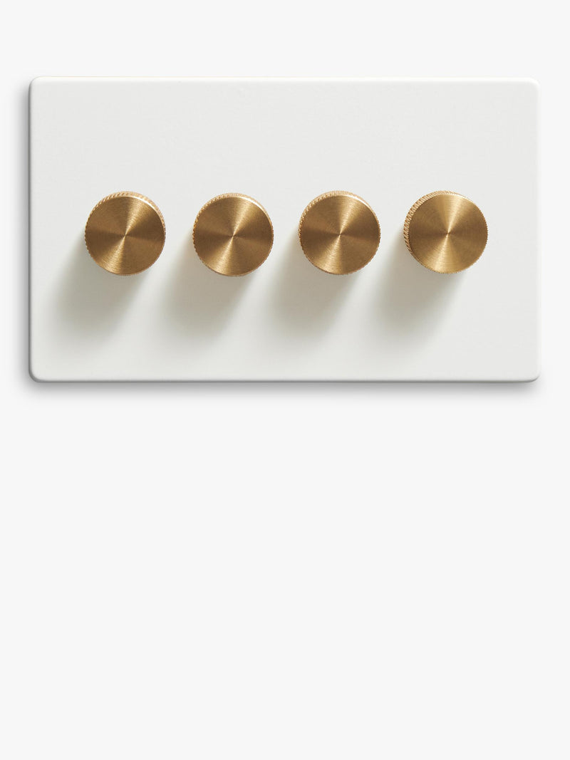Dowsing & Reynolds soft white quadruple dimmer switch - British product