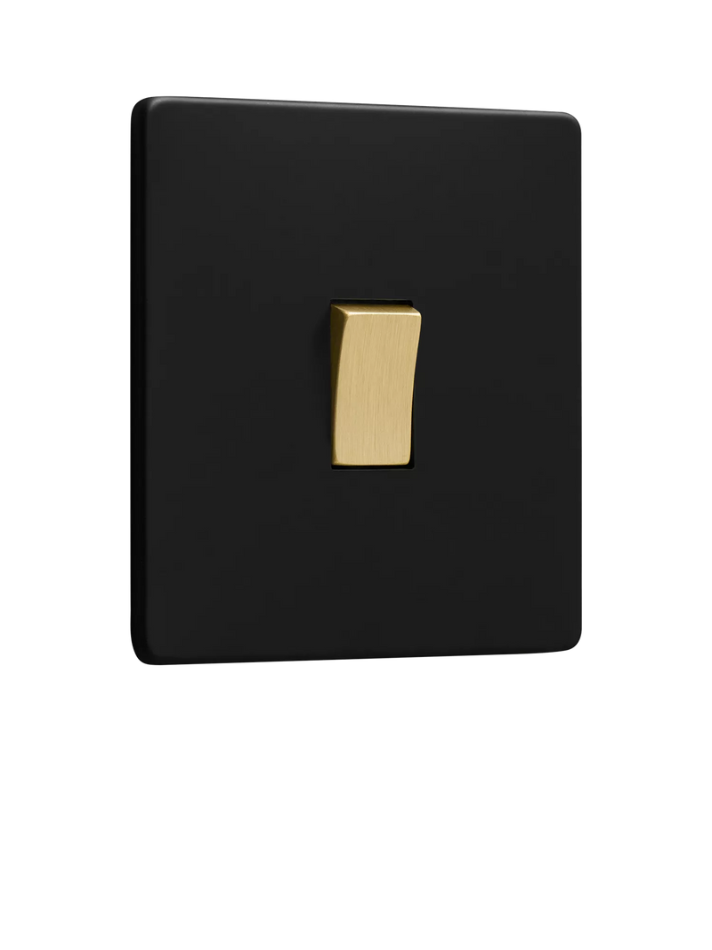 Dowsing & Reynolds Matt Black Single Rocker Switch