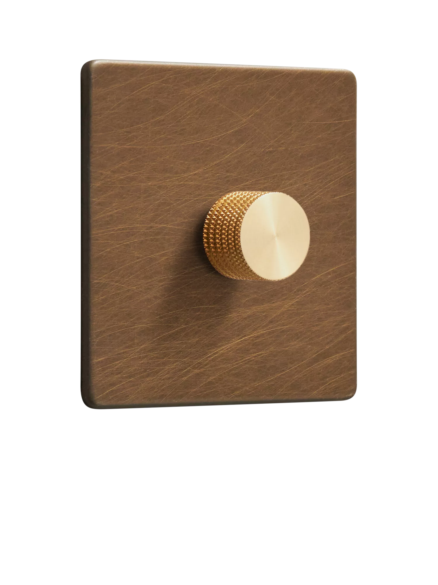 Dowsing & Reynolds antique brass dimmer switch, knurled dial (British brand)