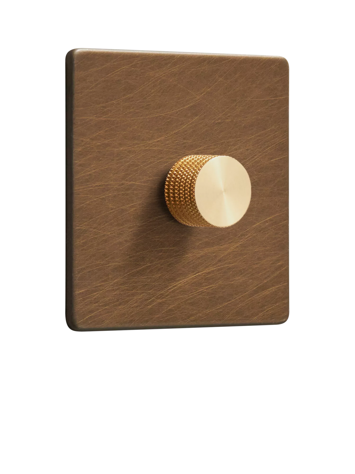 Dowsing & Reynolds antique brass dimmer switch, knurled dial (British brand)
