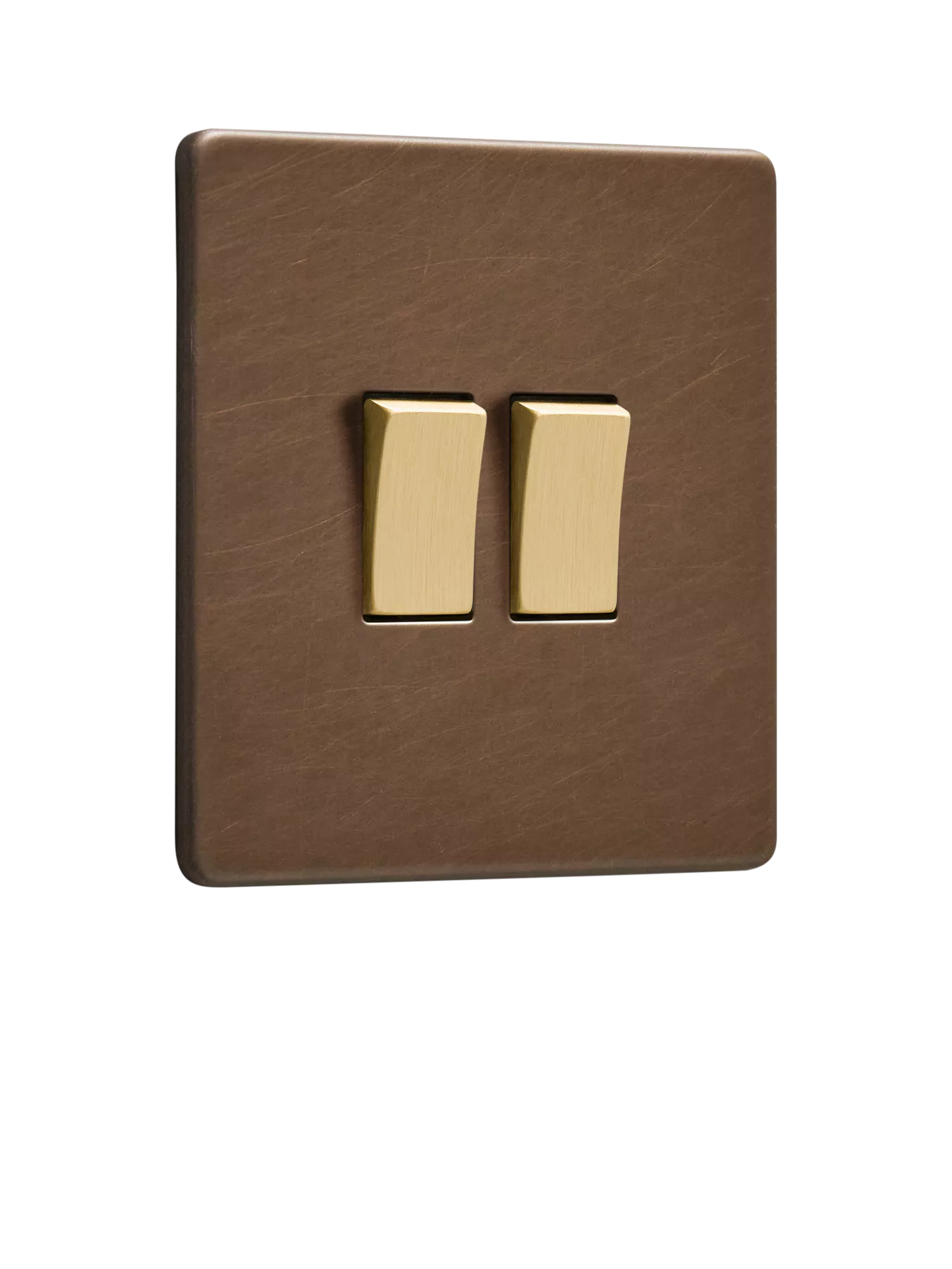 Dowsing & Reynolds Antique Brass Double Rocker Switch, Gold Switches