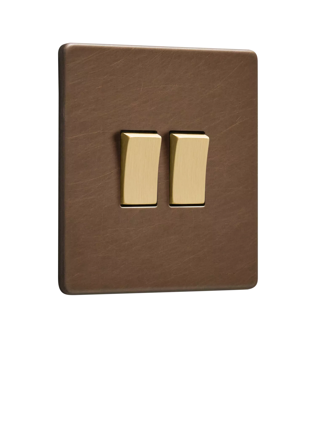 Dowsing & Reynolds Antique Brass Double Rocker Switch, Gold Switches