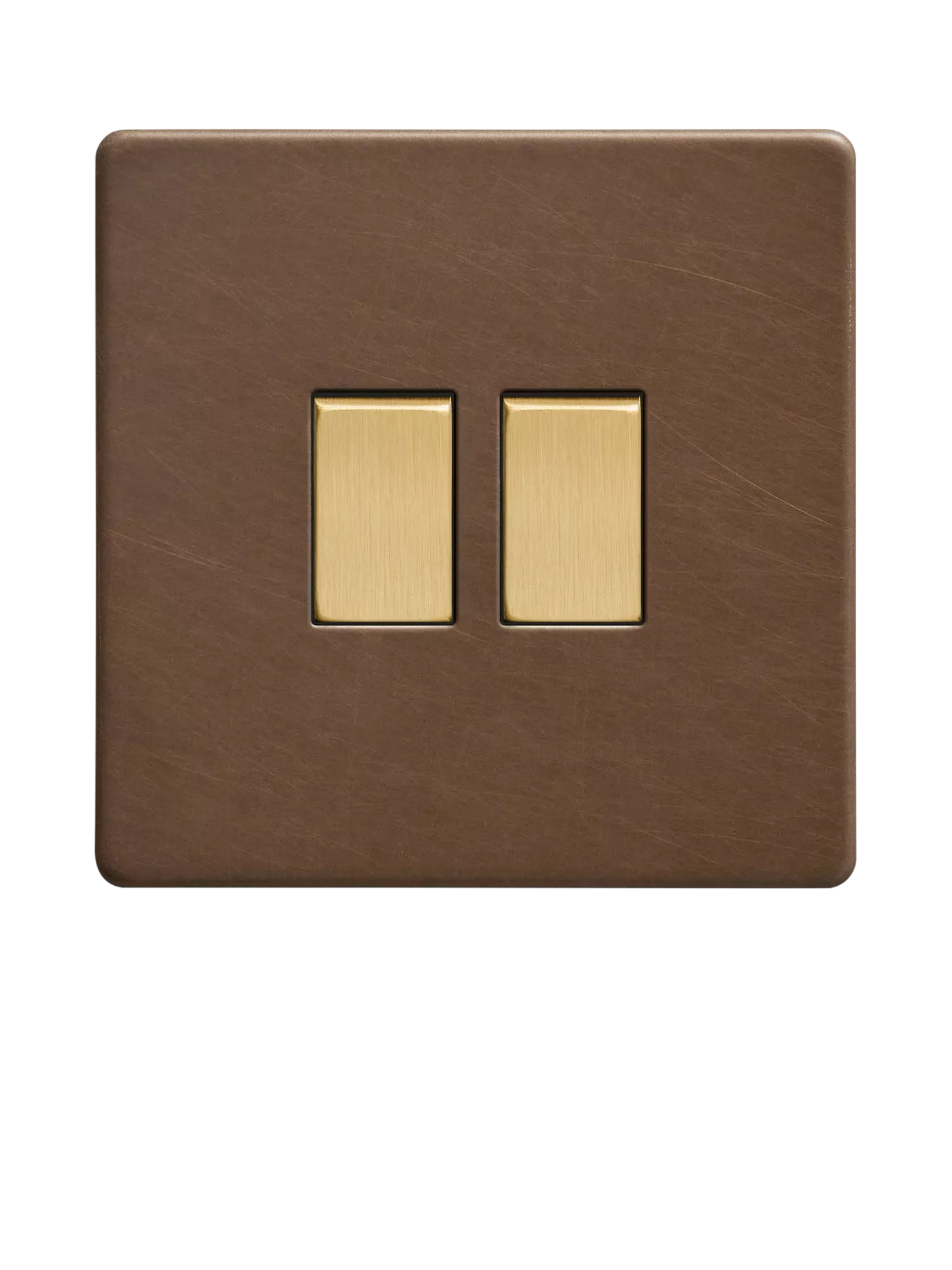 Dowsing & Reynolds antique brass double rocker switch - British product