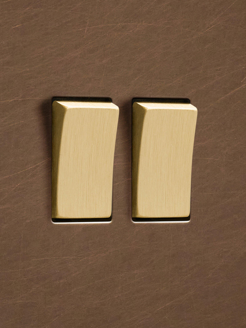 Dowsing & Reynolds antique brass double rocker switch - British product