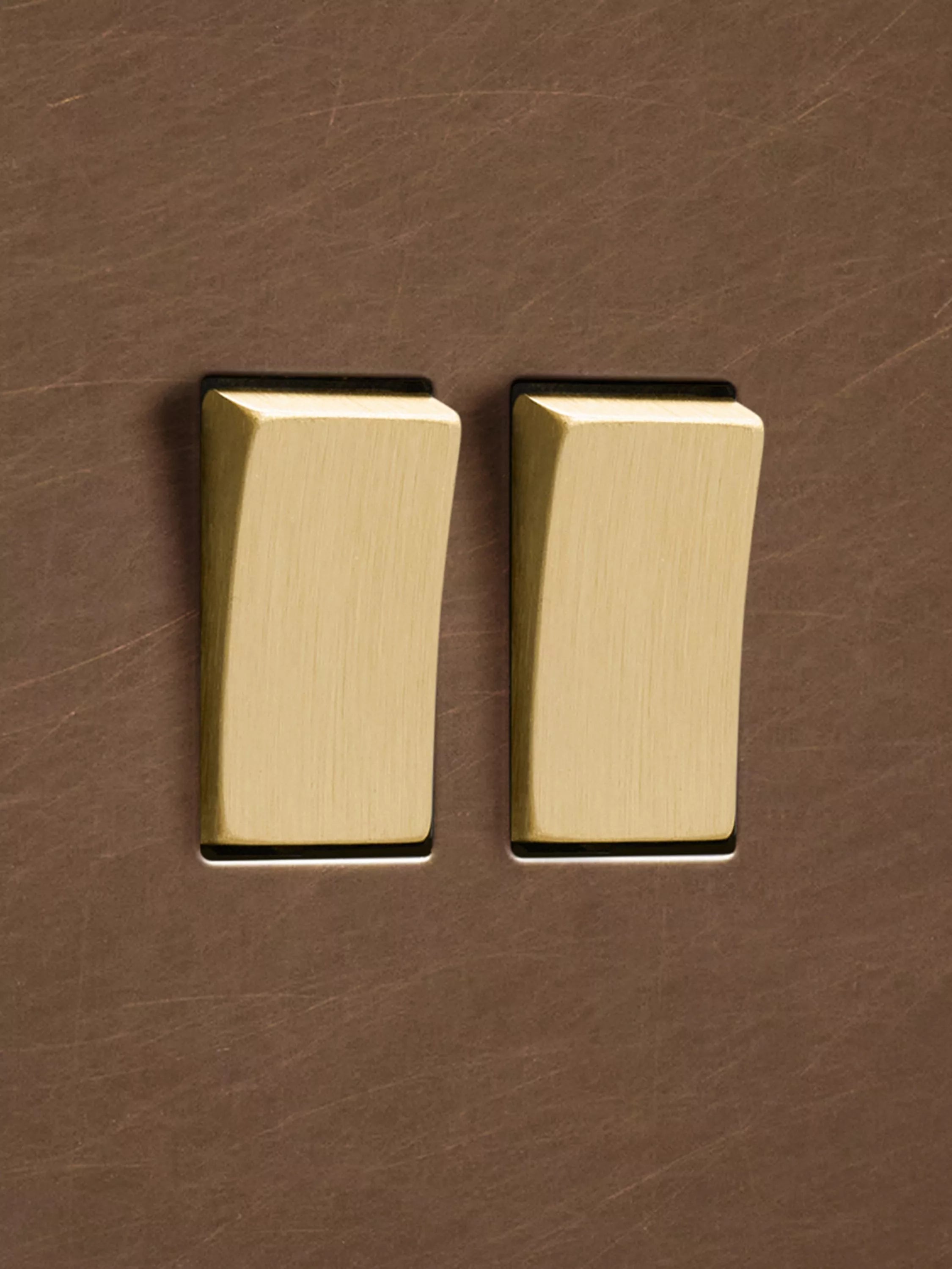 Dowsing & Reynolds antique brass double rocker switch - British product