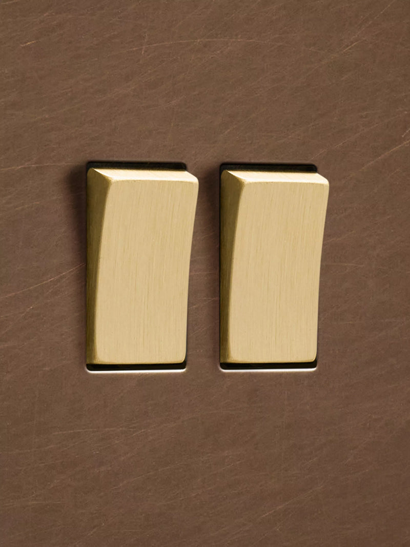 Dowsing & Reynolds antique brass double rocker switch - British product