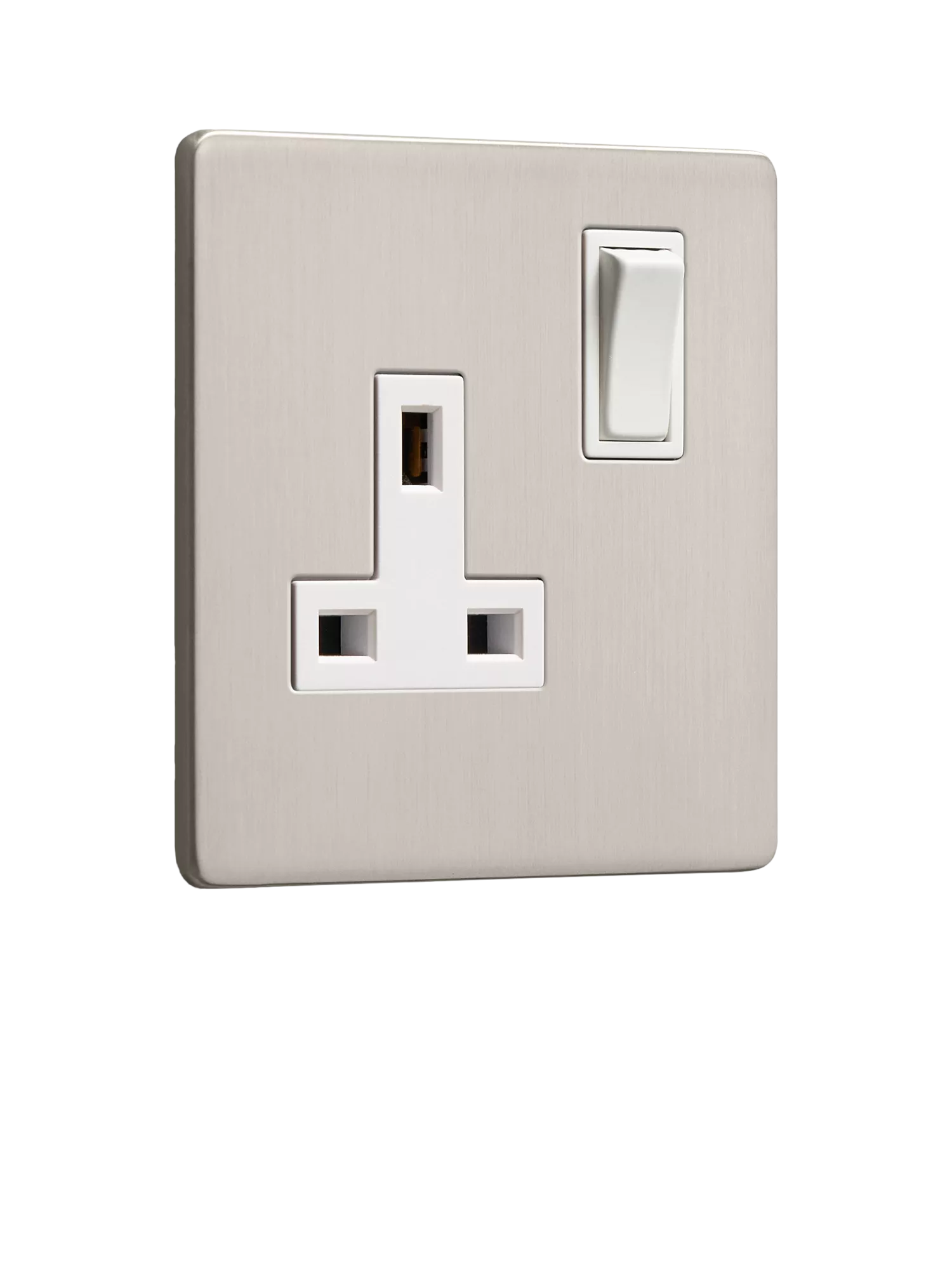Dowsing & Reynolds soft silver single plug socket, UK version