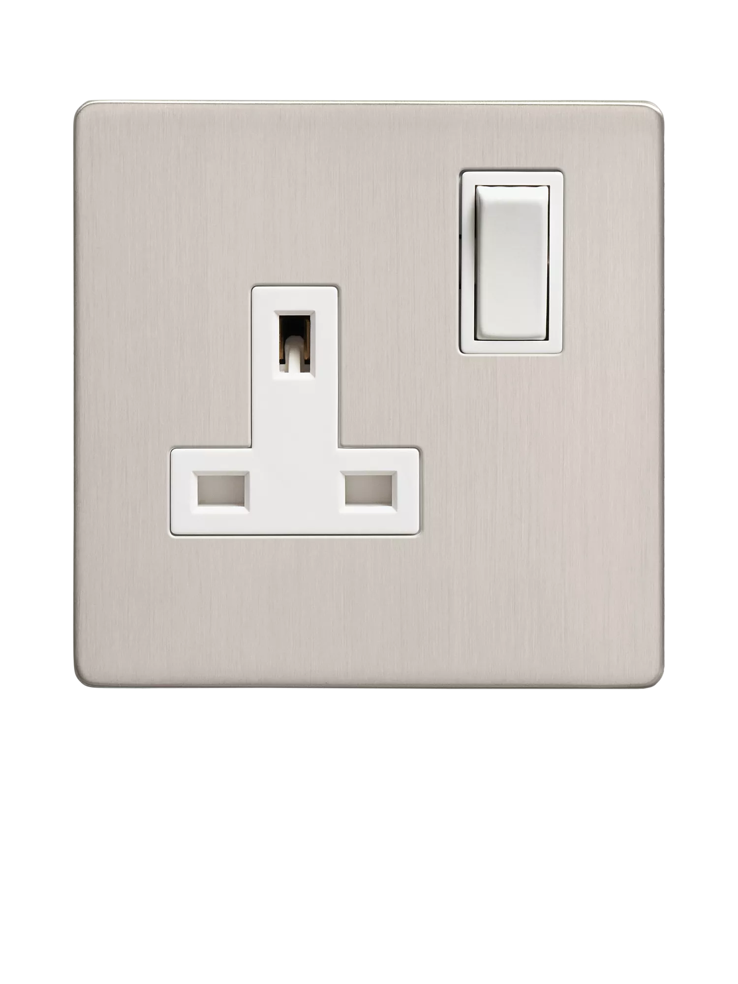 Dowsing & Reynolds soft silver single plug socket, UK version