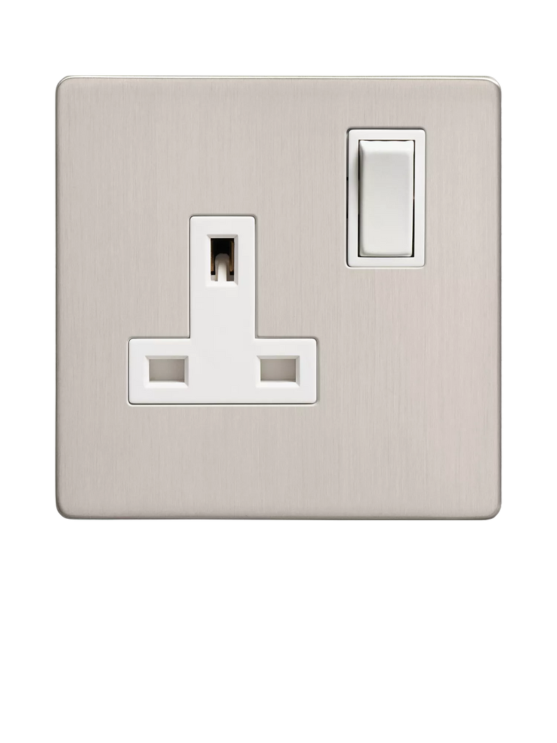 Dowsing & Reynolds soft silver single plug socket, UK version