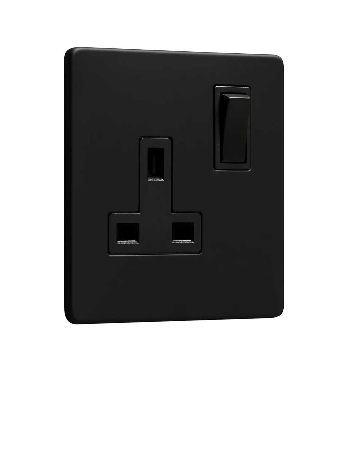 Dowsing & Reynolds single plug socket matt black black insert - British product