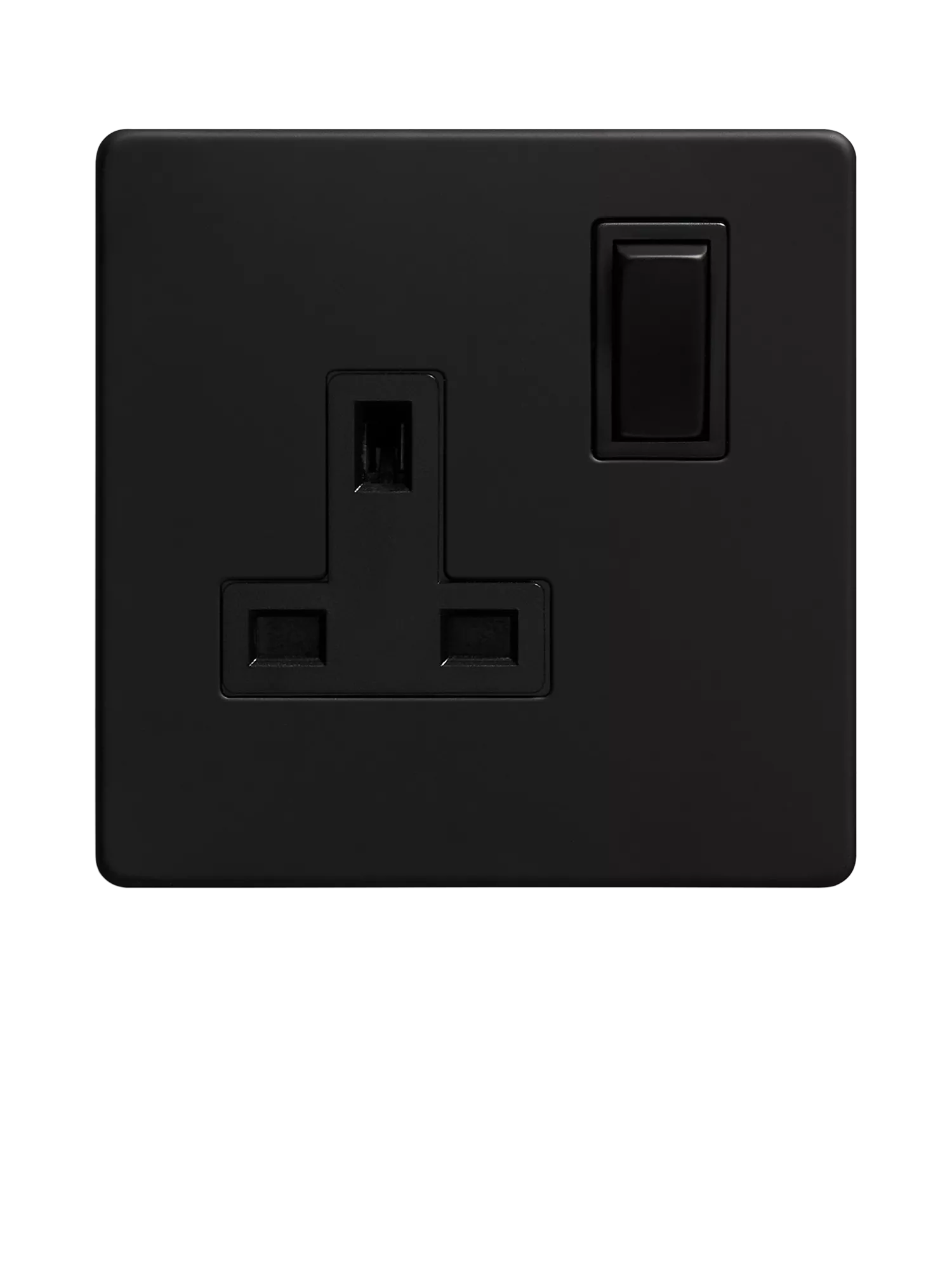 Dowsing & Reynolds single plug socket matt black black insert - British product