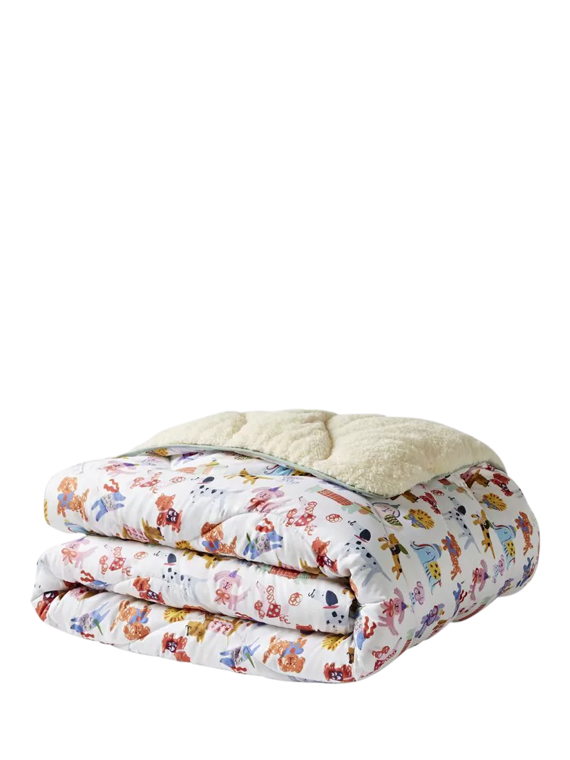 Night Lark Happy Dogs sherpa throw 200x135cm, imported from the UK