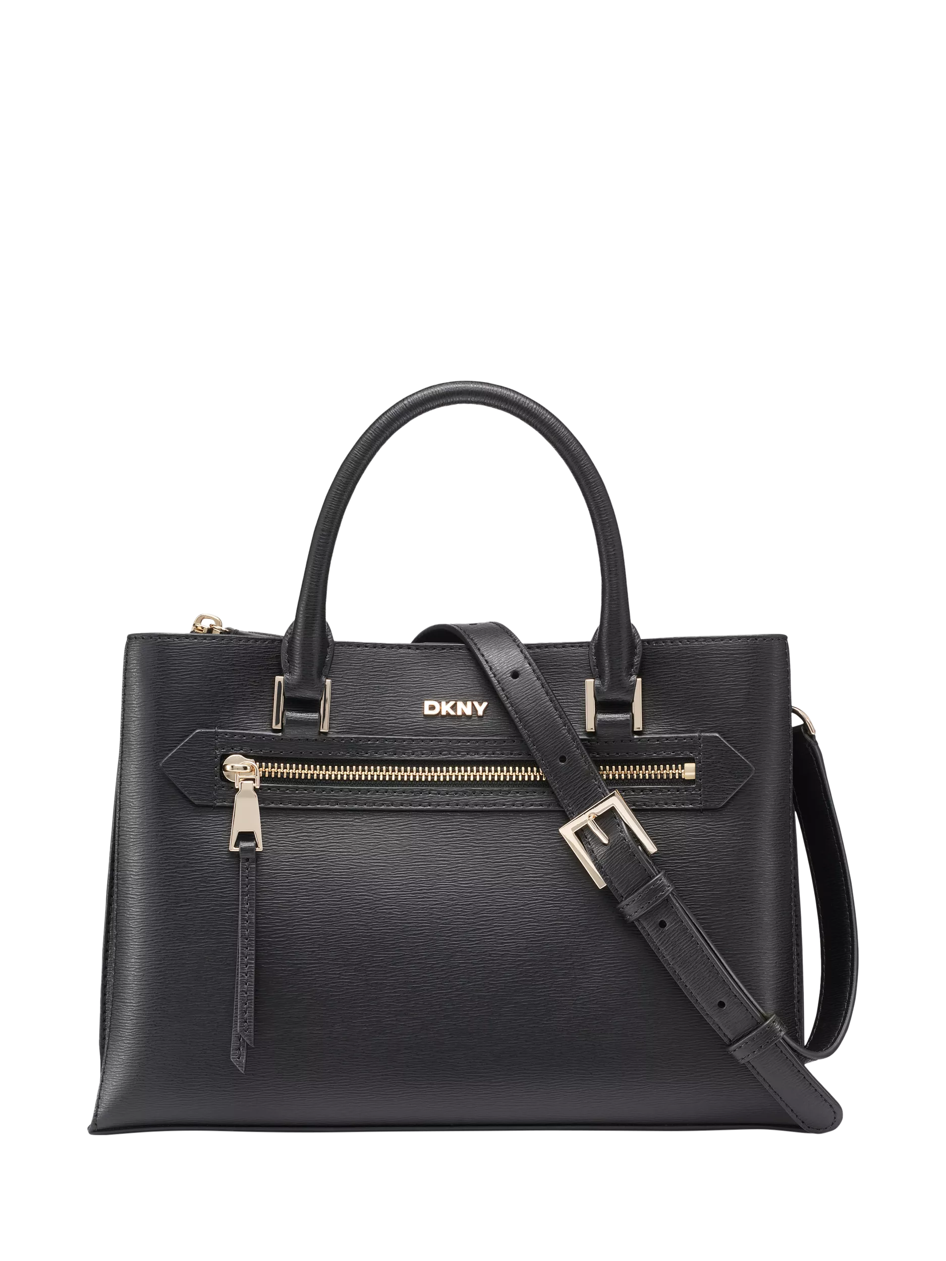 DKNY Bryant satchel crossbody bag in black and gold - British product