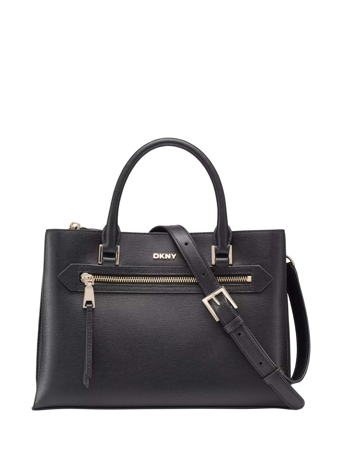 DKNY Bryant satchel crossbody bag in black and gold - British product