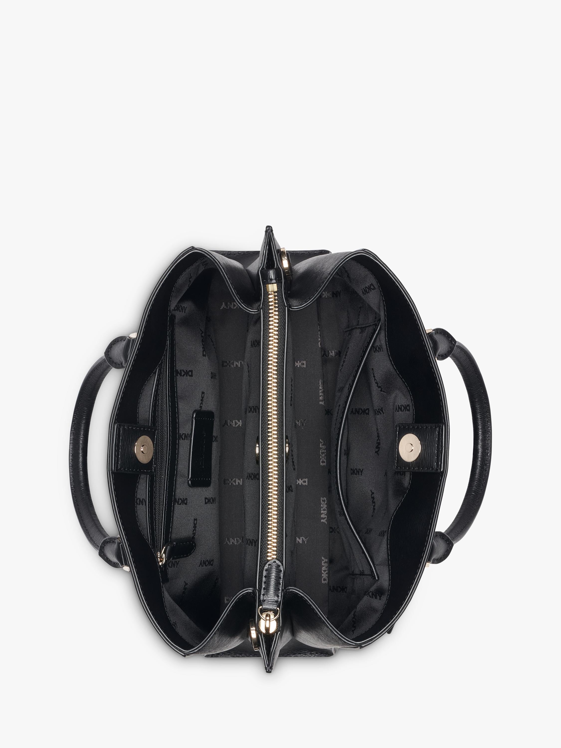 DKNY Bryant satchel crossbody bag in black and gold - British product