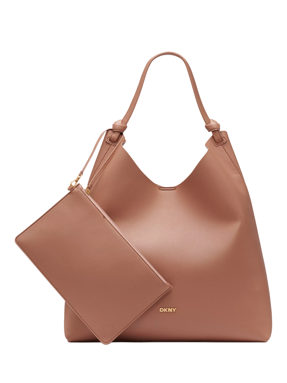 DKNY Paula Faux Leather Hobo Handbag, Hot Cocoa
