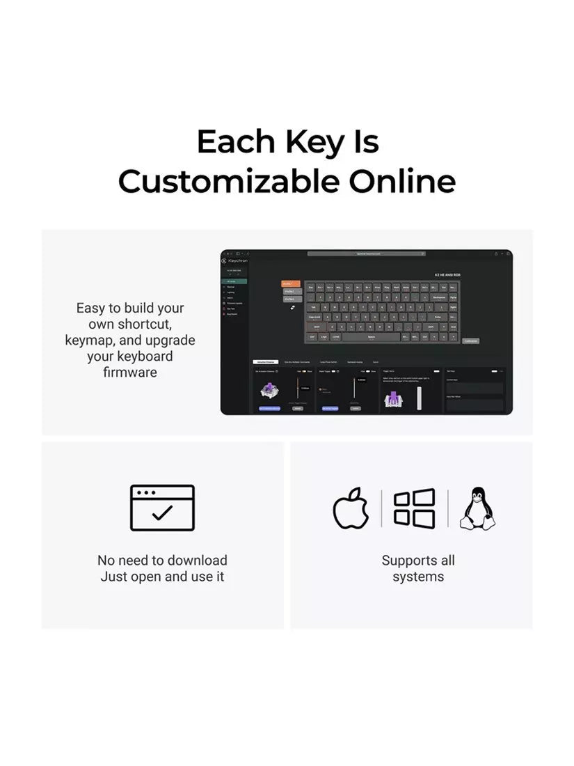 Keychron K2 HE wireless magnetic keyboard black - British product