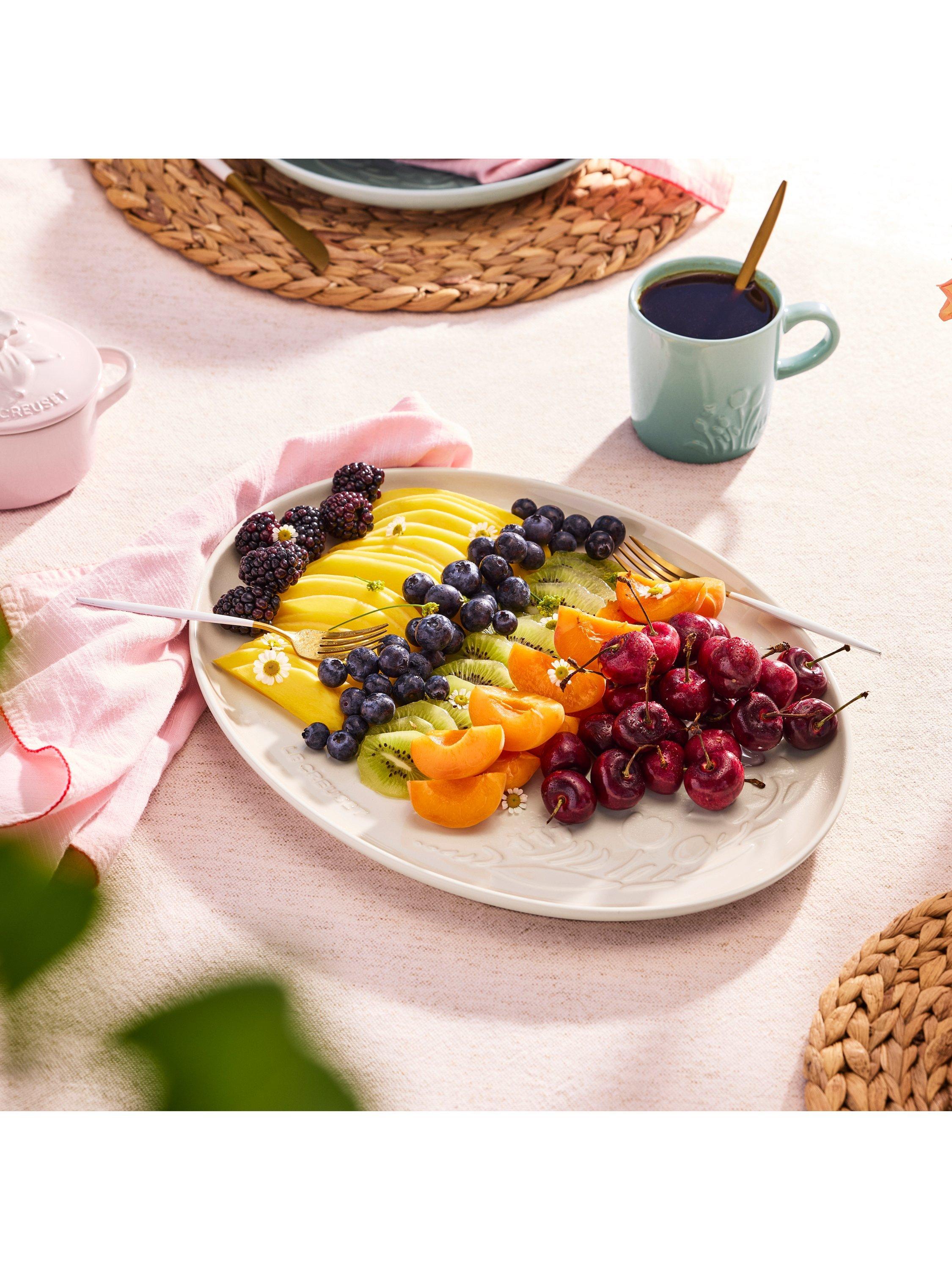 Le Creuset stoneware Jardin oval serving platter 36cm (British brand)
