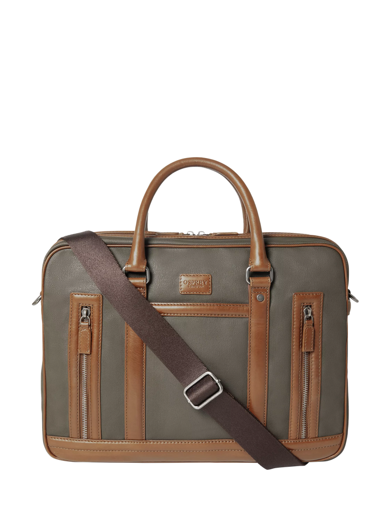 OSPREY LONDON Frontline laptop bag waxed canvas satchel, UK version