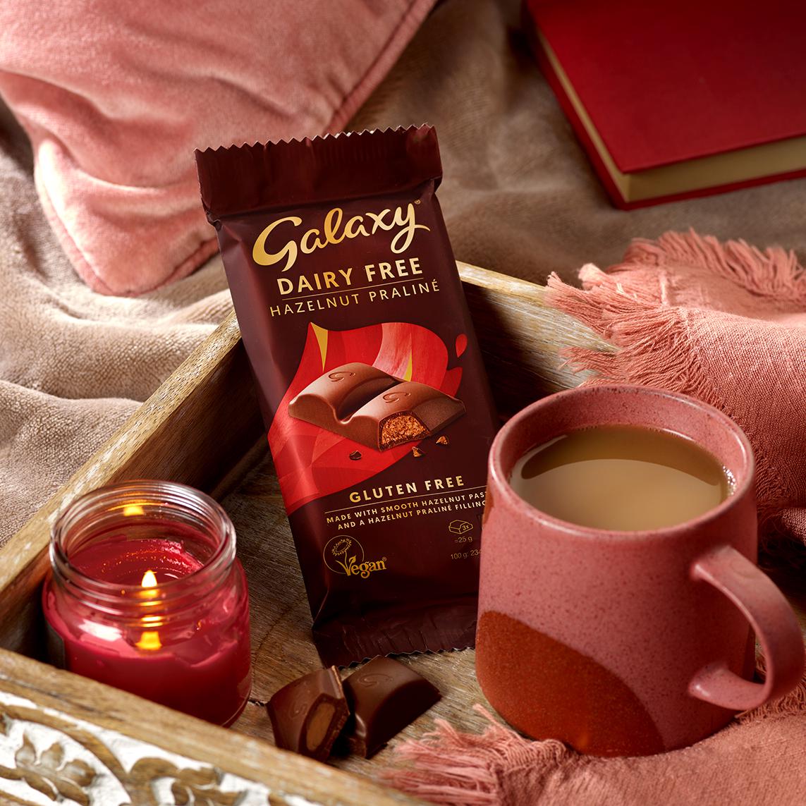 Galaxy dairy free chocolate praline 100g, imported from the UK
