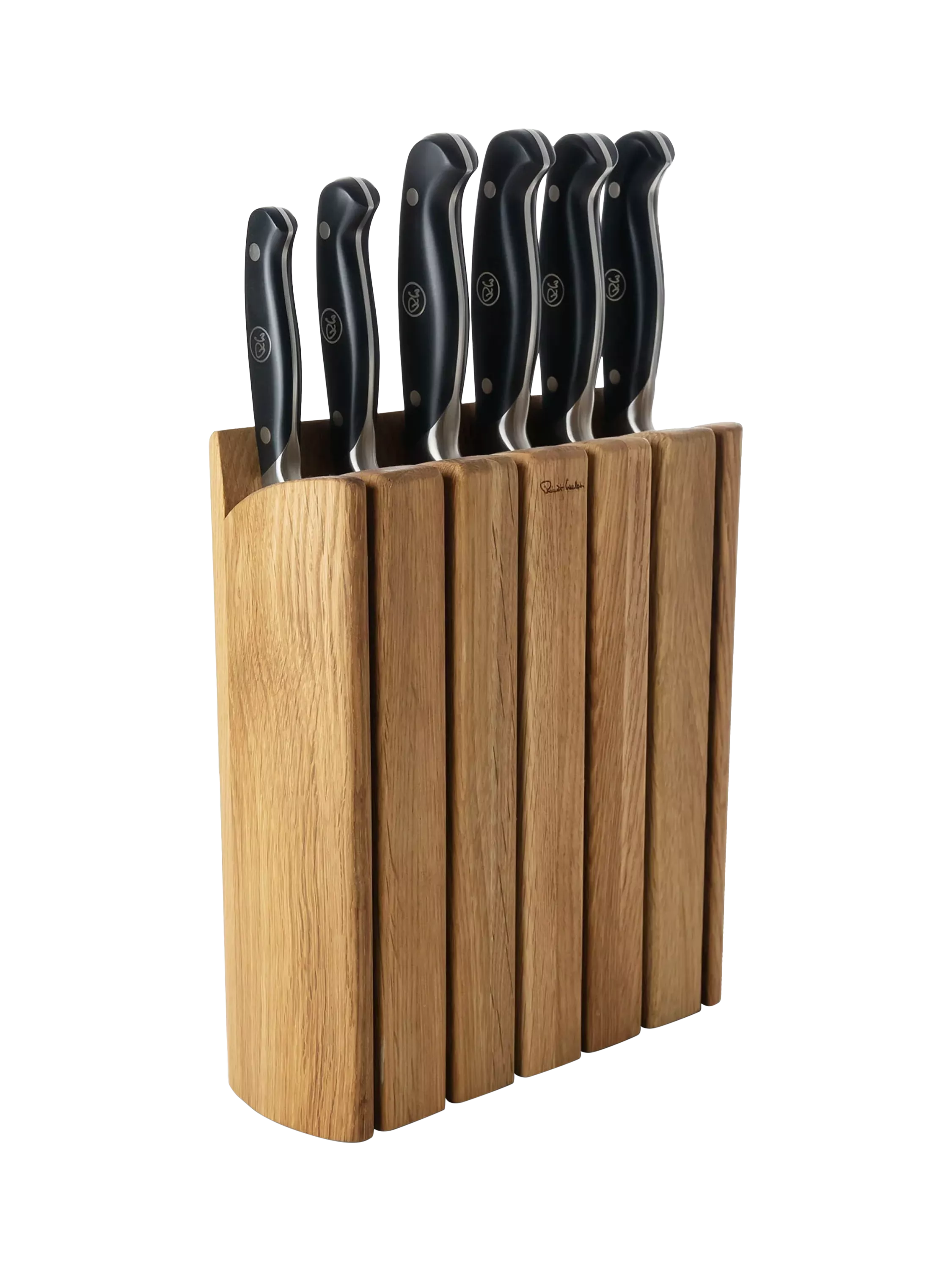 Robert Welch Professional Book Oak knife block with 6 knives - British product