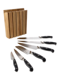Robert Welch Professional Book Oak knife block with 6 knives - British product