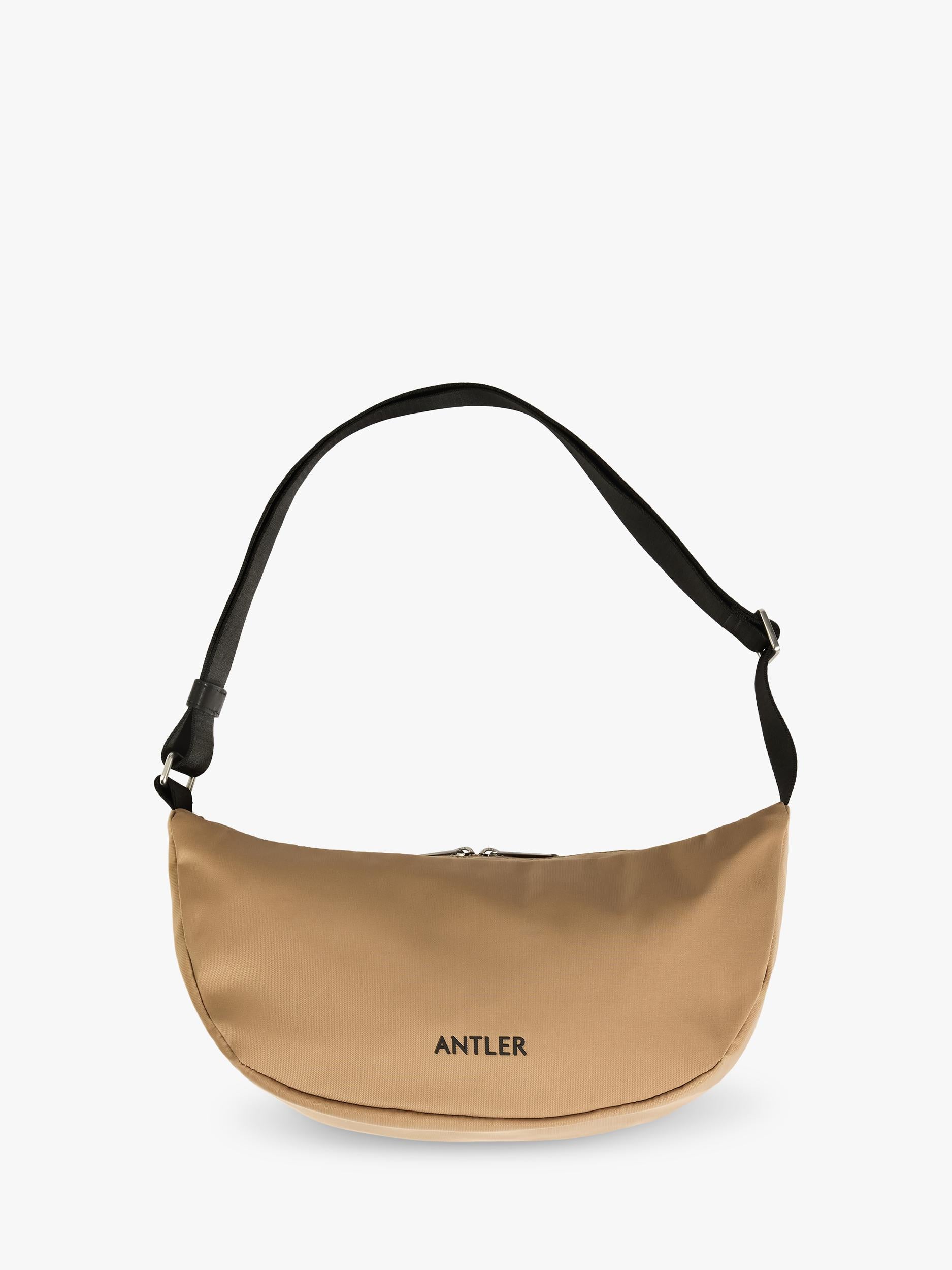 Antler Icon Sling Bag in Sand, compact cross body bag, imported from the UK