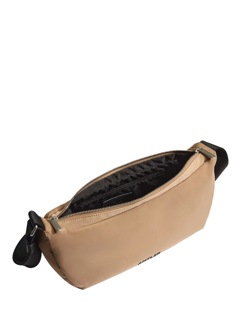 Antler Icon Sling Bag in Sand, compact cross body bag, imported from the UK