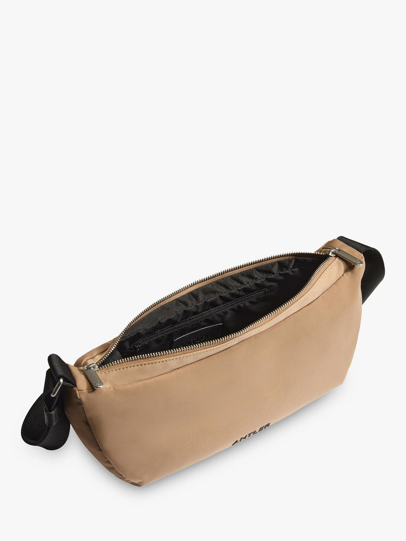 Antler Icon Sling Bag in Sand, compact cross body bag, imported from the UK