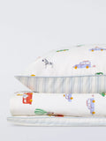 John Lewis animal transport reversible cotbed duvet cover set 120x140cm, imported from the UK